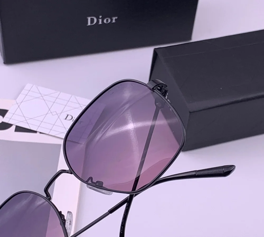Dior Black Frame Gradient Purple Lens Sunglasses